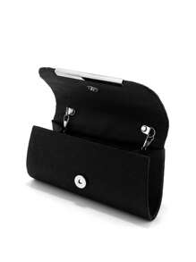 优雅水钻项链耳环手链首饰套装适用于婚礼新娘女士水钻晚宴手拿包新娘婚礼闪光闪亮完美舞会晚宴配套礼服礼服 - 黑色 - 查看 7