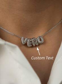 1 chiếc vòng cổ chữ cái bong bóng 3D, mặt dây chuyền chữ cái bong bóng tùy chỉnh, quà tặng trang sức cá nhân hóa, vòng cổ chữ cái bong bóng hình tròn - Quà tặng cá nhân hóa cho bạn bè, cặp đôi và gia đình, vòng cổ tên thiết kế độc đáo phù hợp cho đám cưới, Ngày Valentine, Ngày của Mẹ, màu bạc, phong cách, nhiều màu sắc, thích hợp cho sinh nhật, lễ tốt nghiệp, dạ hội, tiệc tùng, học sinh trung học cơ sở, học sinh trung học phổ thông, sinh viên cao đẳng, sinh viên đại học, sinh viên năm nhất, năm hai, sinh viên năm ba, nét lãng mạn tinh tế, màu bạc thời trang, trang sức dành cho nữ. - Bạc Zirconia - Xem 3