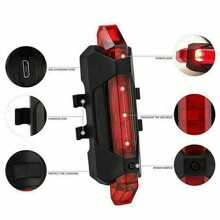 2X Rechargeable LED Mountain Bike Lights 50000LM Bicycle Torch Front &Rear Lamp - Black - View 5