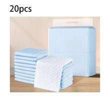 超吸水 20 片宠物训练垫快干芯，防漏、防臭 | 透气无纺布顶部，防滑背衬，蓝色/粉色/图案设计 | 小狗/狗/猫尿垫，适用于板条箱、旅行和室内使用 - 彩色 - 查看 12