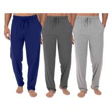 3-Pack Men's Classic Lounge Pajama Pants (S-3XL) - 海軍藍 - 炭灰色 - 希瑟灰色 - 查看 1