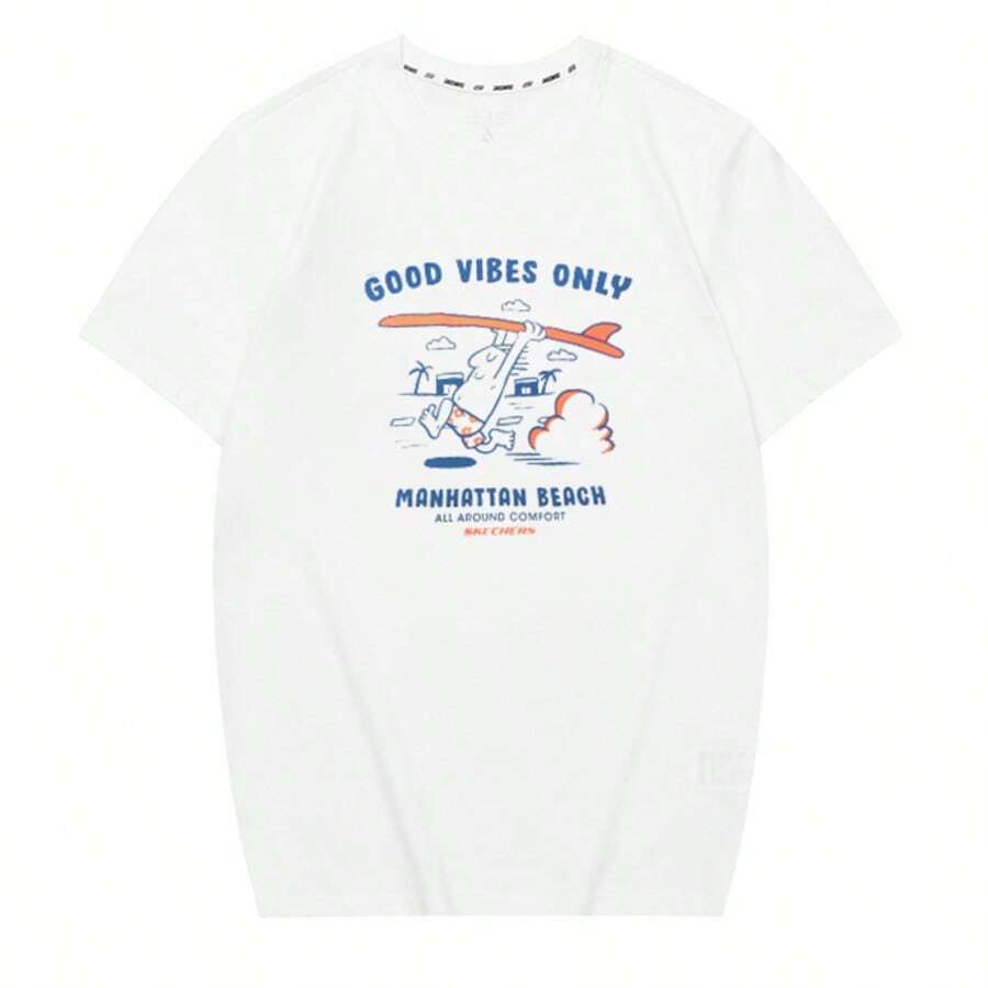 Skechers Summer New Arrival Sports Casual T-Shirt, Moisture-Wicking Breathable Cooling Comfortable, Essential For Summer Days, FHL122U238