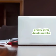 Pretty Girls Drink Matcha. Bookish For Kindle Reader Gift Waterproof Laminated Vinyl Sticker - Vinyl - View 8