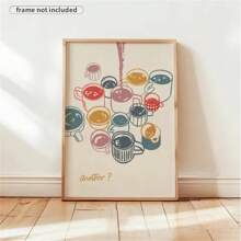 1 件印刷复古红色手绘用餐与葡萄酒和螃蟹欢呼现代美食艺术粉色厨房装饰客厅卧室家居装饰现代简约抽象食物厨房海报酒吧墙壁艺术装饰无框架 - 彩色 - 查看 37