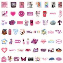 122PCS Roze Y2K-stickers Esthetische vinylstickers Hoge kwaliteit stickers Decals Plakboek, dagboek, laptop, bumper, skateboard, waterflessen, computer, telefoonstickers kunnen veel plezier in je leven brengen, het perfecte cadeau voor volwassenen