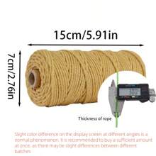 Corda in 100% cotone da 3mm, colorata, corda ritorta fatta a mano per macramè, filo per decorazioni fai-da-te, matrimoni, confezione da 100m