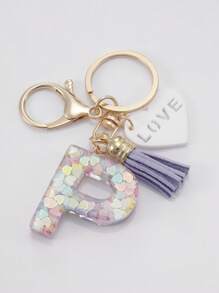 1 件创意 26 个字母钥匙扣，儿童背包配件，蝴蝶字母吊坠钥匙扣，适合女孩