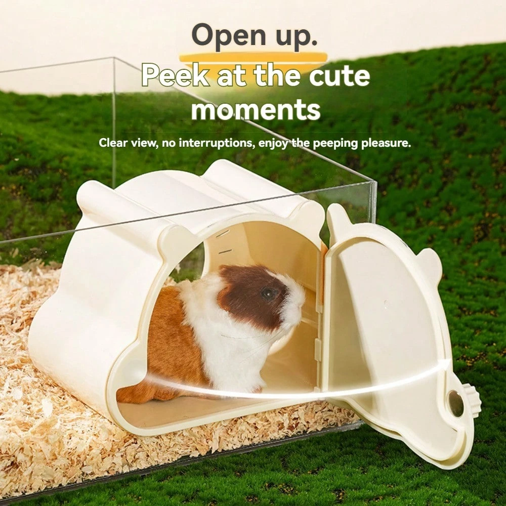 Image showcasing Random Style Hamster House, See-Through Magnetic Door Observation Cage ...