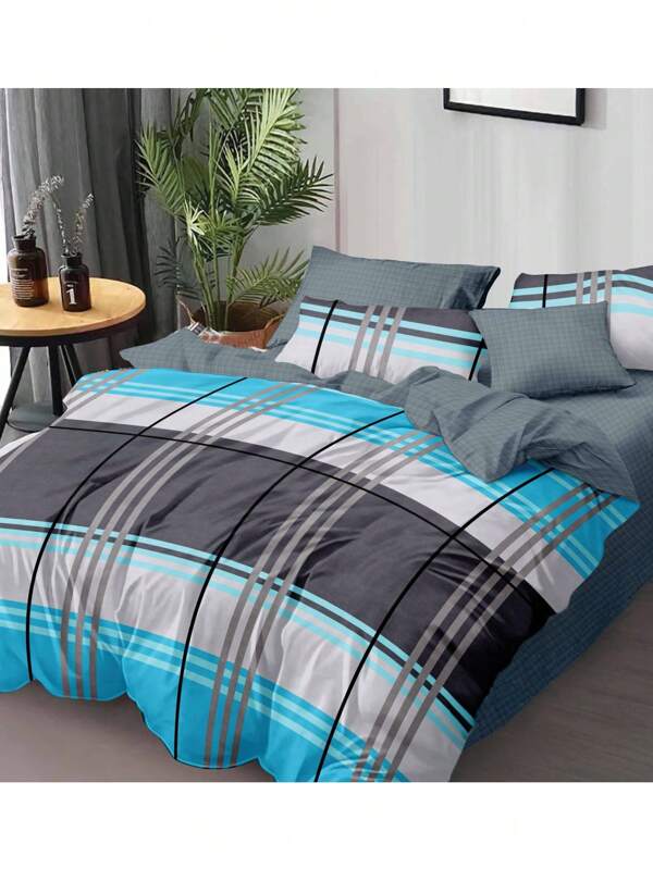 Novo conjunto de cama estampado xadrez, primavera/outono