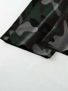 1pc Tween Boys Casual Sports Outdoor Hook And Loop Pocket Letter Decor Straight Leg Cargo Pants, Spring & Autumn - Multicolor - View 4