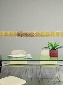 10 Pieces Acrylic Floor Seal Stickers, Gold Self-Adhesive Mirror Stickers, Home Stickers, Decals, Wall Decals, Home Decor Vinly Decals, Spring Decor Items To Refresh Your Home, Rama Decorative Stickers