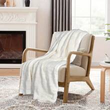 1PC 60" X 80" Sofa Tufted Blanket - Soft Bohemian Checkerboard Blanket For Sofa, Bed And Camping, Cozy, Warm, Decorative Blanket - White