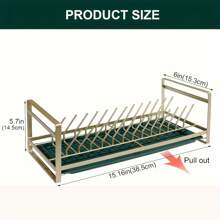 Small Dish Drying Rack, Compact Dish Rack Sink Drying Rack With Silicone Mat, Dish Drainer Dish Organizer,Dishes Holder Space Saving Slim Plate Rack For Kitchen Counter & Over Sink