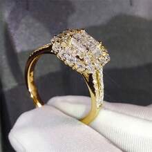 Classic Micro-Inlaid Zirconia Couple's Wedding/Engagement Rings, Daily Wear Jewelry Gift