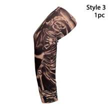 1pc New Flower Arm Tattoo Sleeves Seamless Outdoor Riding Sunscreen Arm Sleeves Sun Uv Protection Arm Warmers For Men Women - Multicolor - View 16