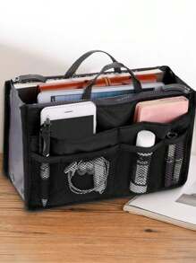 Multi-Functional Dual Folding Storage Bag, Large Capacity Handbag, Thick Organizer Pouch, Travel Electronic Case & Cosmetic Bag - one-size - View 1