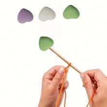 6-16pcs Silicone Heart-Shaped Knitting Needle Protectors, Knitting Accessories And Supplies For Beginners, DIY Crafts, Knitting And Crochet Tools, Needle Tip Covers In Lavender Purple, White, Grass Green, Cream, Rose Pink, Turquoise Blue - Multicolor - View 11