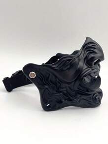 1 件面具魔鬼武士歌舞伎般若魔鬼半脸面具角色扮演魔鬼般若面罩般若鬼半脸罩胖鬼脸獠牙面具 - 彩色 - 查看 3