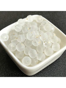 50/100/200 件 8 毫米直孔手工金粉哑光圆珠，适用于手链、项链、配饰 - 彩色 - 查看 6