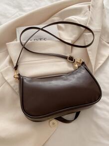 2025新款时尚经典PU防水M字母印花金属链条装饰单肩斜挎包。适合购物、日常携带，学生、年轻女性和上班族女性皆宜。完美适用于办公室、大学、工作、商务、通勤、户外活动、旅行和野餐。 - 咖啡 - 查看 5