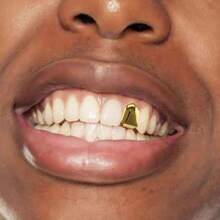 THATBOY 4pcs Fashion Personalized Jewelry Grillz Single Glossy Copper Simple Cool Grillz Gift For Men And Women