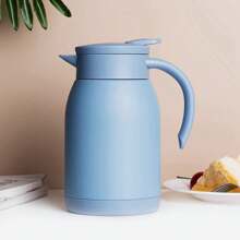 1 pieza Cafetera de 900ML/31.7oz con botón de presión para agua caliente, termo aislado al vacío, cafetera de acero inoxidable 304 para uso doméstico y vuelta al colegio