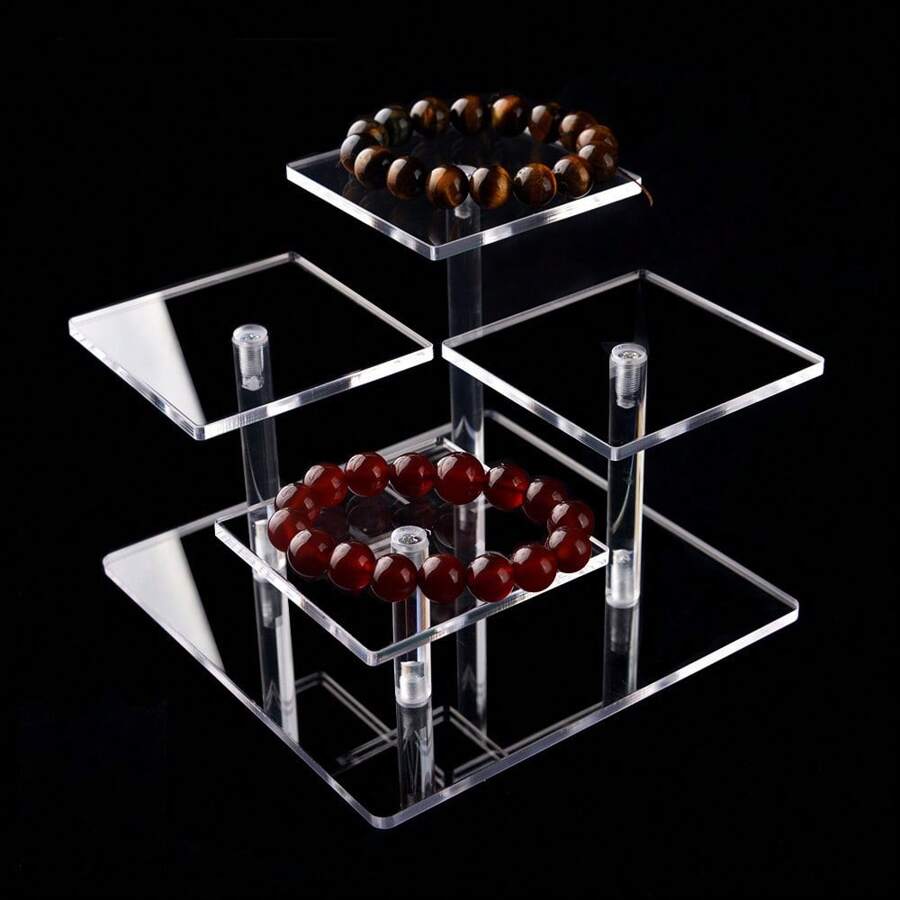 Ein Set transparenter Acryl-Ausstellungsregale, Schmuckausstellungsregale, Handaufbewahrungsregale. Kosmetikaufbewahrungsregal. Parfümausstellungsständer. - Transparent - Übersicht 1