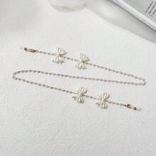 1pc Butterfly Decor Elegant & Cute ABS Plastic Eyeglasses Chain For Women, All Season Versatile - White - View 6
