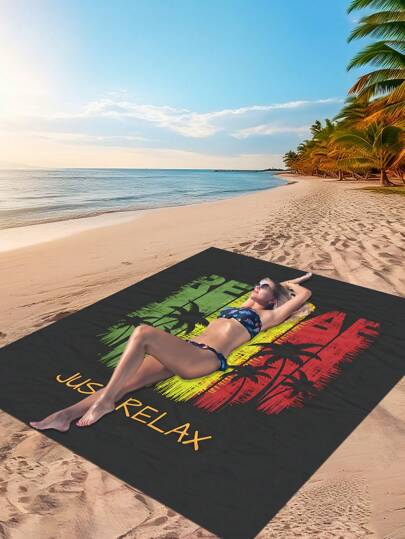 1pc Novo Tapete de Piquenique/Toalha de Praia Impresso Digitalmente Anti-Areia À Prova D'Água para Exterior, Padrão Moderno e Fresco, Adequado para Camping e Piqueniques