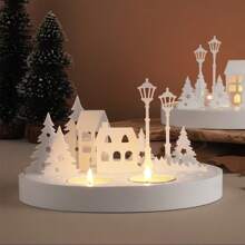 1 件装 DIY 手工路灯烛台模具，轻松脱模空心树屋路灯轮廓石膏树脂铸造模具，适用于节日家居装饰 - 白色 - 查看 3