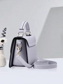 Geantă pătrată cu clapă, impermeabilă, ușoară, tip business casual, cu blocuri de culoare, cadou de Ziua Mamei pentru mamă, pentru fete adolescente, femei, studente, începătoare și lucrători cu gulere albe, perfectă pentru birou, facultate, muncă, afaceri, naveta