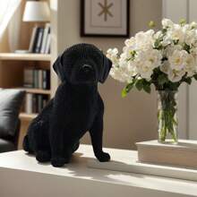 1 pieza Estatua de resina de Labrador Retriever sentado con cuentas, para amantes de los perros, decoración de sala de estar, obra de arte decorativo para el hogar, pieza central de escritorio, decoración de oficina, decoración de estantes, decoración de la habitación. Regalos de Halloween, Navidad. - Multicolor - Ver 5