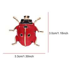 Retro Ladybug Brooch, Cute Cartoon Rhinestone Insect Lapel Pin, Suitable For Daily Wear, Fashionable Accessory For All Seasons - Gold - View 2