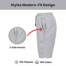 3-Pack Men's Tech Fleece Jogger Lounge Sweat Shorts With Zipper Pockets (Sizes, S-2XL) - 黑色 & 麻灰色 & 海軍藍 - 查看 9