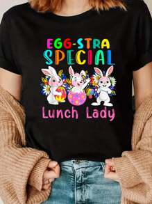 Camiseta Día de la Madre Especial con huevos de Pascua y conejitos lindos