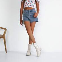 Women's Mid Calf Combat Boots Lace Up Elastic Chunky Platform Boot With Side Zipper - 米色 - 查看 2