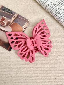1件，女士大号哑光亮面蝴蝶镂空夹双盘发夹时尚马尾发爪适合送给女性朋友的精美礼物（颜色鲜艳） - 彩色 - 查看 6