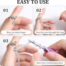 9pcs Adjustable Crochet Stitch Markers Set, Animal & Plant Crochet Locking Stitch Markers Tools, Crochet Ring For Yarn Guide, Finger Protector For Knitting And Crocheting, Women Knitting And Crochet Accessories (Random Color Plastic Stitch Markers)