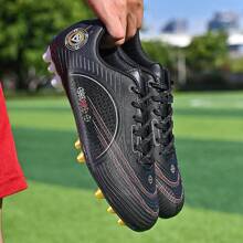 2025 新款推荐青少年、学生、学校、比赛和训练足球鞋，低帮，防滑，适合成人和儿童 - 黑色 - 查看 4