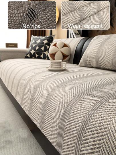 1 件四季雪尼尔沙发座垫套，现代简约时尚高端防尘防滑沙发座垫，可洗，保暖，不褪色，宠物友好，适合卧室、办公室、客厅、L 型沙发 1/2/3/4 座