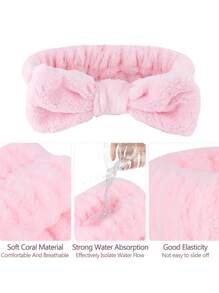 3pcs/Set Facial Cleansing Headband & Wristband Set, Spa Headband, Cosmetic Skin Care Headband, Women Hairwrap Towel, Absorbent Hair & Wrist Band, Washroom Use And Holiday/Gift,