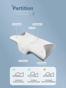 وسادة دعم الرقبة الأرجونومية - وسادة الرقبة، مع غطاء وسادة قابل للتنفس، تصميم أرجونومي مناسب للنوم على الجانب والظهر والبطن، منخفض الحساسية، ألوان متنوعة (أبيض ورمادي)، وسادة الرقبة - متعدد الألوان - مشاهدة 3