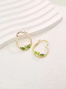 1对时尚简约几何圈形耳环，百搭休闲通勤风格，女士必备 - A - 查看 2