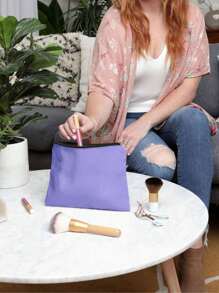 Bolsa con cremallera de lona en blanco y negro y caqui negro - Bolsa de cosméticos en blanco y negro, caqui negro, estuche para lápices, bolsa de almacenamiento pequeña para cosméticos y bricolaje, para artículos de tocador y papelería, almacenamiento de cables de datos, bolsa de lona multifuncional, bolsa escolar con graffiti pintado a mano, adecuada para el hogar, la escuela, los viajes y el almacenamiento diario