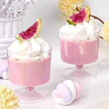 10~50个 2盎司或5盎司迷你甜点杯，透明葡萄酒杯，迷你冰淇淋蛋糕甜点杯，泡芙开胃菜杯，慕斯杯，蛋糕模具，适用于派对、婚礼、生日品尝杯 - 無色 - 查看 4