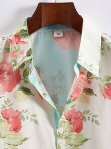 Men's Fashionable Casual Elegant Digital Print Short Sleeve Shirt