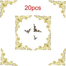 20 件金属书角保护套，3 种颜色铁质护角盖，复古古董书本剪贴簿角保护套，菜单相册角装饰保护套，适用于桌面珠宝盒礼物 - 彩色 - 查看 12