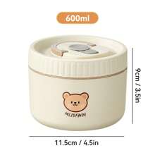Portable 304 Stainless Steel Thermal Lunch Box With Cutlery&Lunch Bag, Cute Capybara Pattern Leak Proof Bento Box, Microwave Safe&Hot Water Heating, Insulated Anti Scalding Lunch Container, Reusable Fruit Salad Food Storage Container, Suitable For Student And Adult Use In School, Office, Outdoor Camping, Picnic, Travel