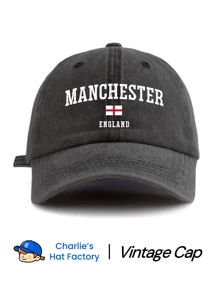 1 Pc MANCHESTER ENGLAND Print Washed Baseball Cap, Classic Casual Stylish Vintage Soft Sweatband Adjustable Size Lightweight Sun UV Protection Versatile Vintage Dad Hat, Suitable For Outdoor Sports Daily Wear Party Vacation Perfect Gift For Father Hubby And Friends - Manchester - View 12