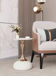 1 件铁制圆形边桌/咖啡桌、沙发边桌、卧室床头柜、小圆形边桌，适用于客厅、卧室、户外花园 - 彩色 - 查看 2